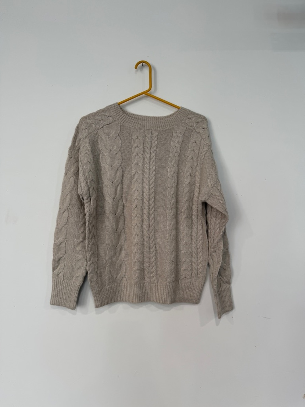 Michael Stars Sparkle Cable Crewneck Sweater - Light Taupe